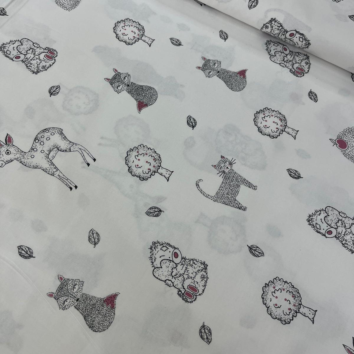Tissu Popeline de Coton 240cm - Petits Animaux de Compagnie - MyTissus pour Déco et Mode - Boutique MyTissus Marckolsheim Alsace