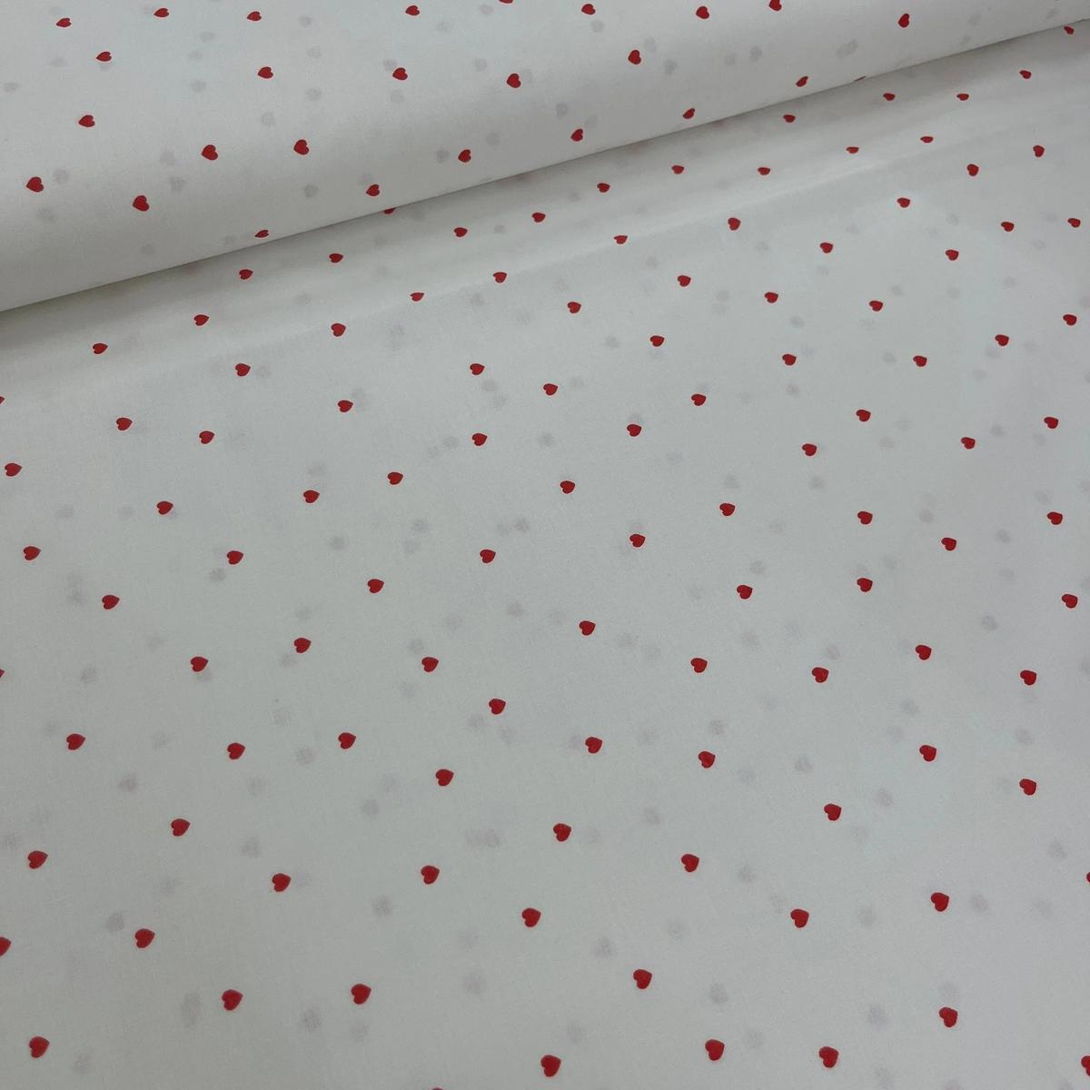 Tissu Popeline de Coton 240cm - Petits Coeurs Alsaciens - MyTissus pour Déco et Mode - Boutique MyTissus Marckolsheim Alsace