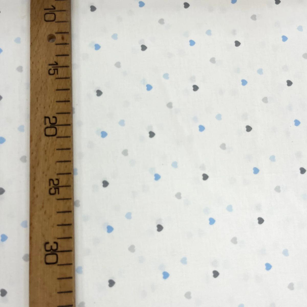 Tissu Popeline de Coton 240cm - Petits Coeurs Bleu - MyTissus pour Déco et Mode - Boutique MyTissus Marckolsheim Alsace