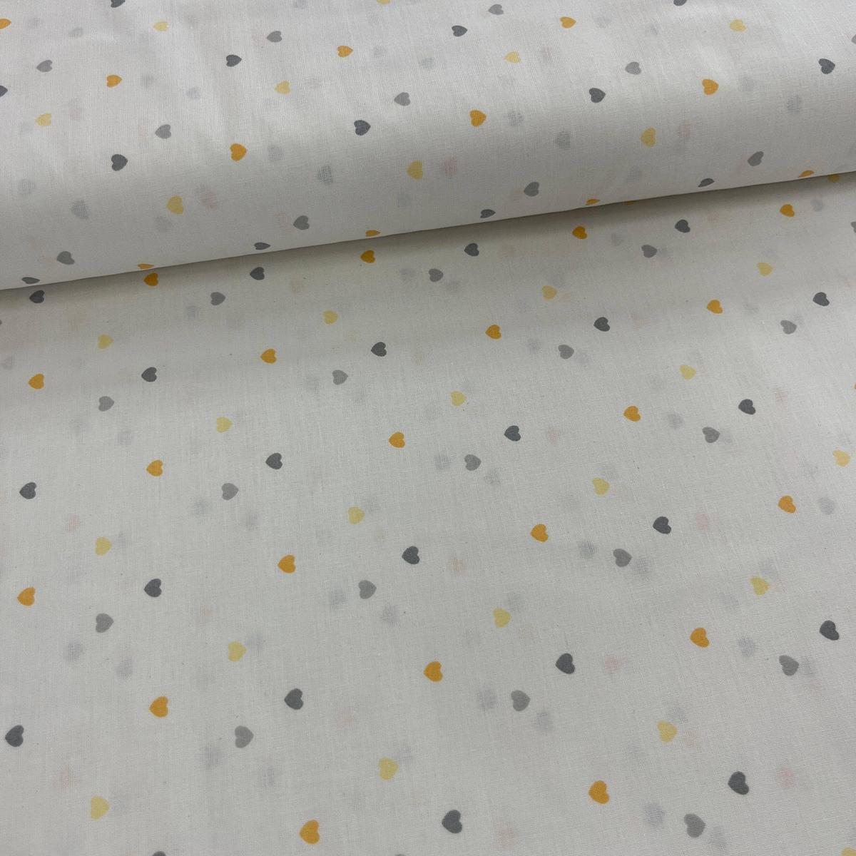 Tissu Popeline de Coton 240cm - Petits Coeurs Colorés - MyTissus pour Déco et Mode - Boutique MyTissus Marckolsheim Alsace
