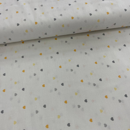 Tissu Popeline de Coton 240cm - Petits Coeurs Colorés - MyTissus pour Déco et Mode - Boutique MyTissus Marckolsheim Alsace