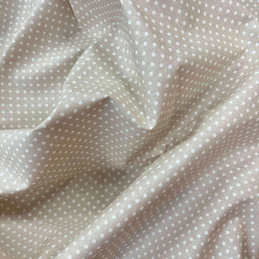 Tissu Popeline de Coton 240cm - Petits Pois Beige - MyTissus pour Déco et Mode - Boutique MyTissus Marckolsheim Alsace