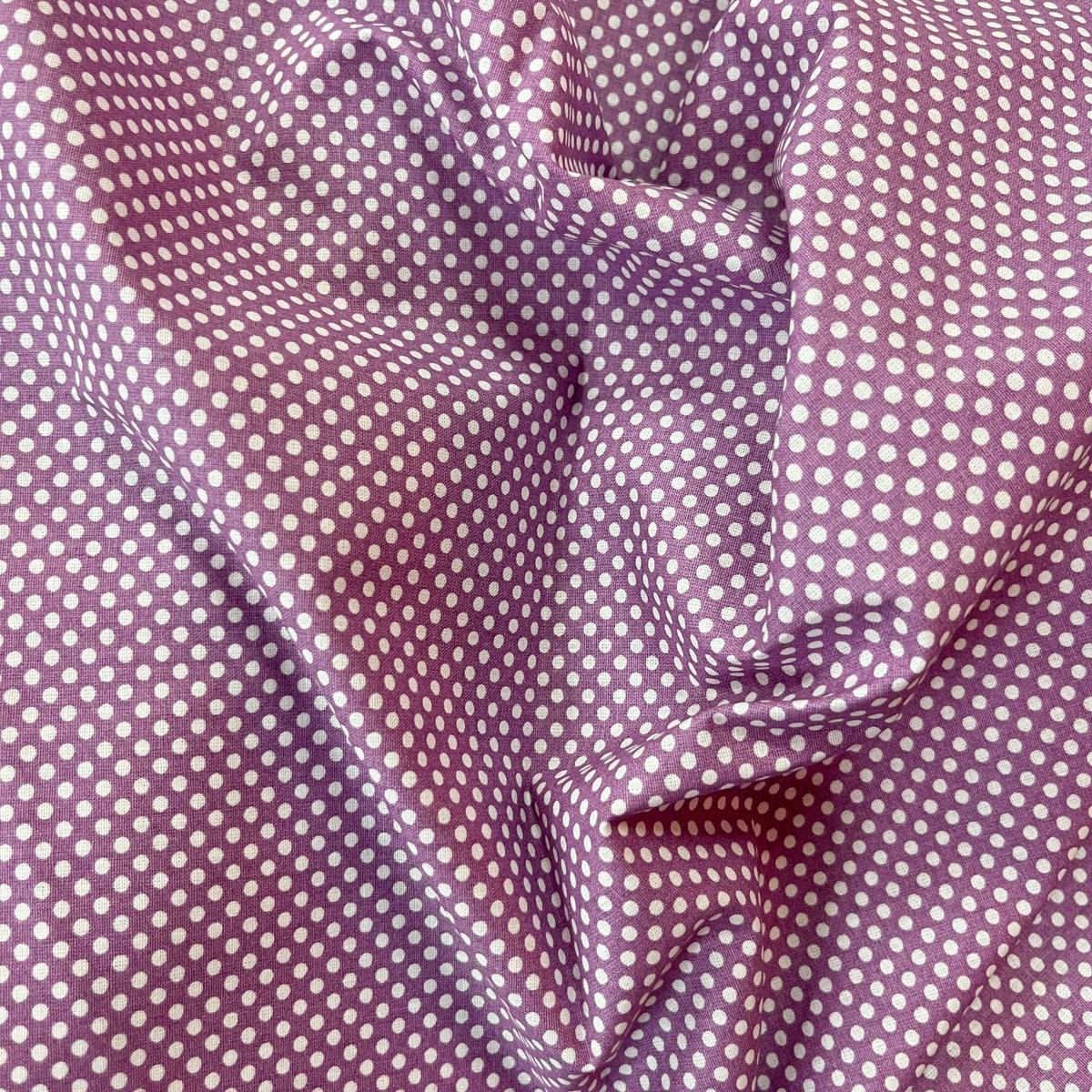 Tissu Popeline de Coton 240cm - Petits Pois Parme - MyTissus pour Déco et Mode - Boutique MyTissus Marckolsheim Alsace