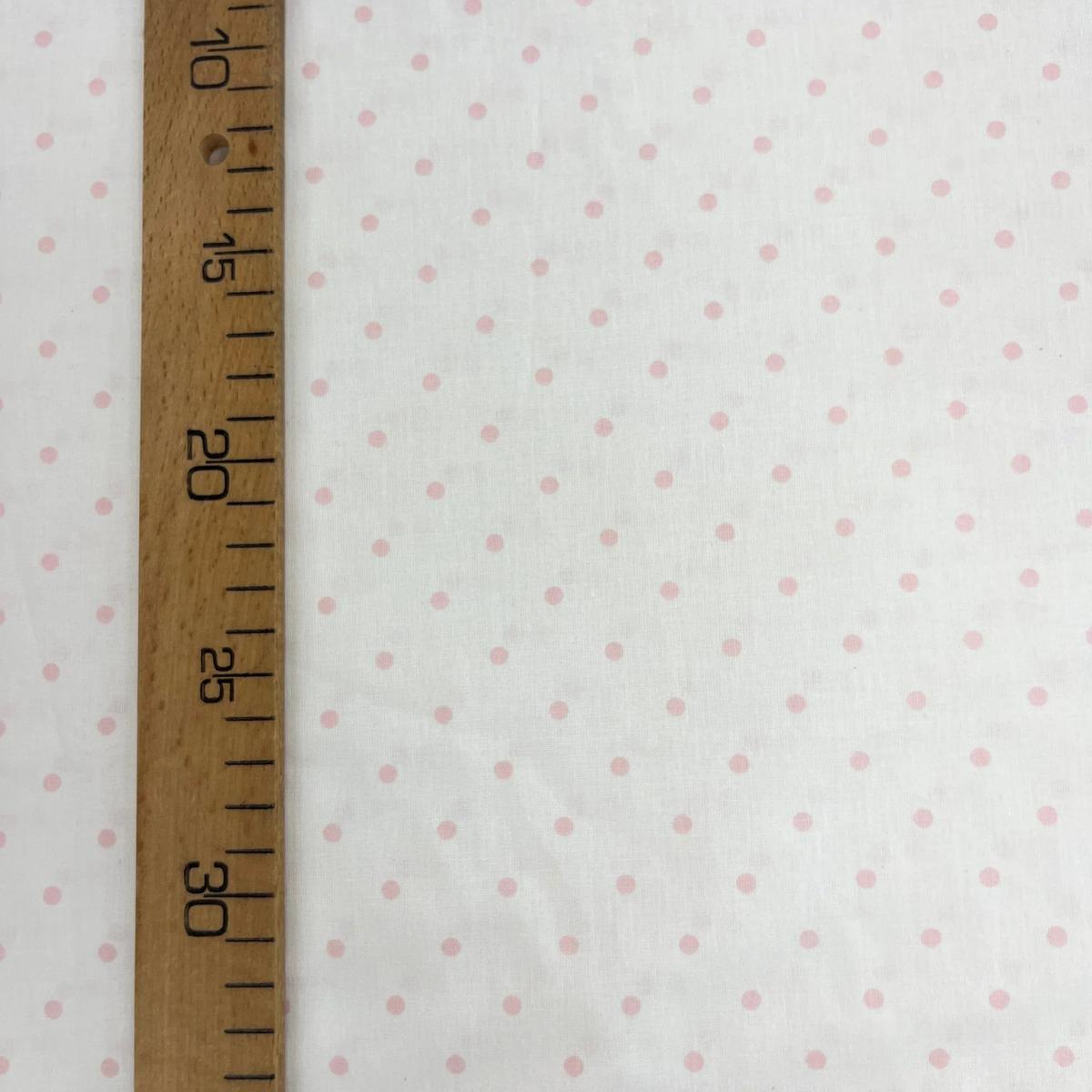Tissu Popeline de Coton 240cm - Petits Pois Roses sur Fond Blanc - MyTissus pour Déco et Mode - Boutique MyTissus Marckolsheim Alsace
