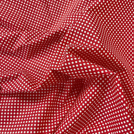 Tissu Popeline de Coton 240cm - Petits Pois Rouge - MyTissus pour Déco et Mode - Boutique MyTissus Marckolsheim Alsace