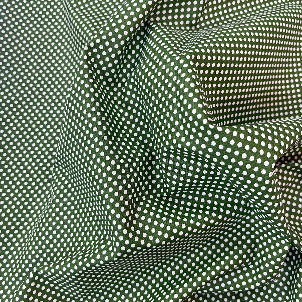 Tissu Popeline de Coton 240cm - Petits Pois Vert - MyTissus pour Déco et Mode - Boutique MyTissus Marckolsheim Alsace