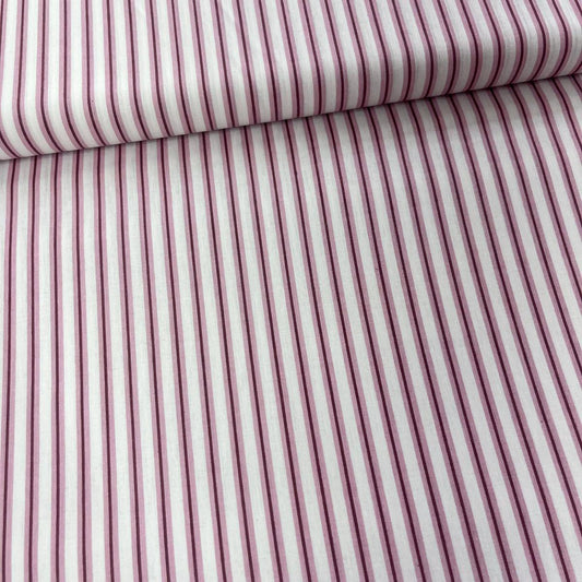Tissu Popeline de Coton 240cm - Rayures Bordeaux - MyTissus pour Déco et Mode - Boutique MyTissus Marckolsheim Alsace