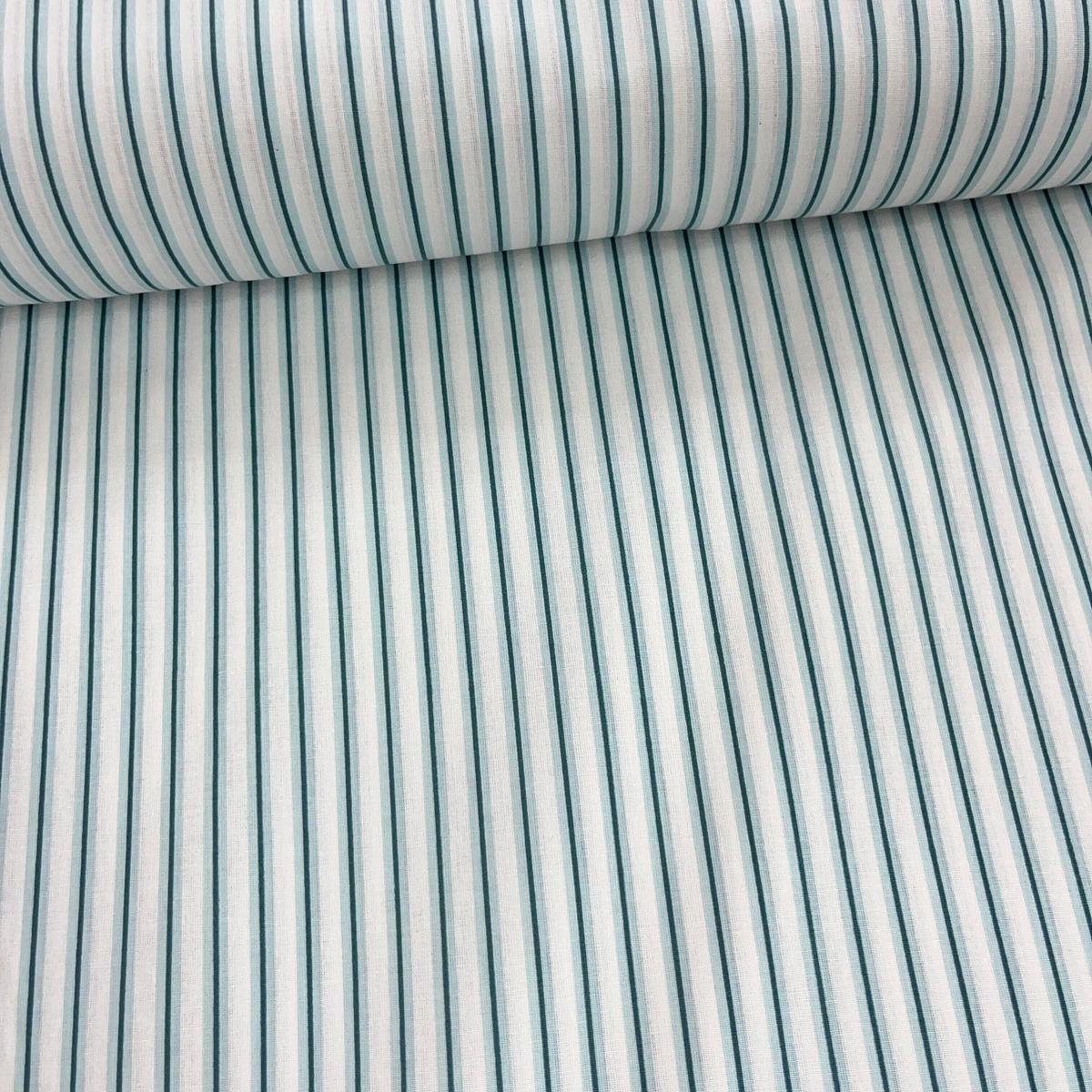 Tissu Popeline de Coton 240cm - Rayures Vertes - MyTissus pour Déco et Mode - Boutique MyTissus Marckolsheim Alsace