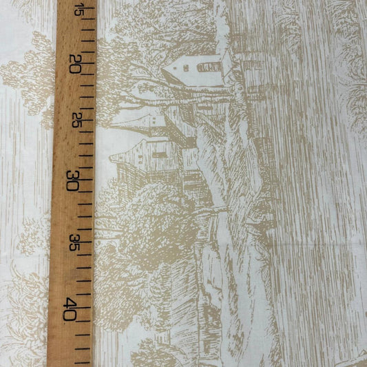 Tissu Popeline de Coton 240cm - Style Toile de Jouy Rétro - MyTissus pour Déco et Mode - Boutique MyTissus Marckolsheim Alsace