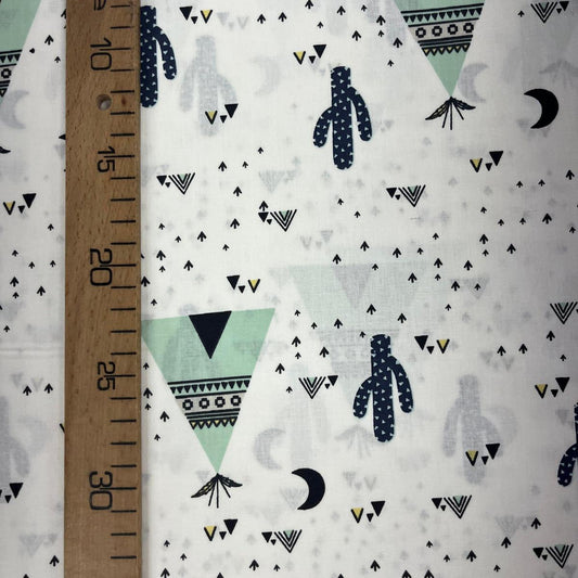 Tissu Popeline de Coton 240cm - Tipis & Cactus - MyTissus pour Déco et Mode - Boutique MyTissus Marckolsheim Alsace