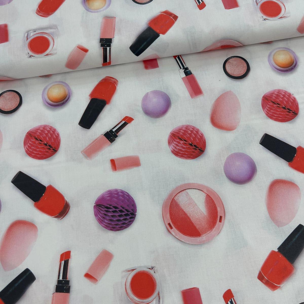 Tissu Popeline de Coton 240cm - Trousse de Maquillage - MyTissus pour Déco et Mode - Boutique MyTissus Marckolsheim Alsace