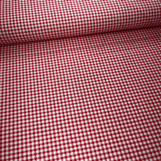 Tissu Popeline de Coton 240cm - Vichy Carreaux Rouge - MyTissus pour Déco et Mode - Boutique MyTissus Marckolsheim Alsace