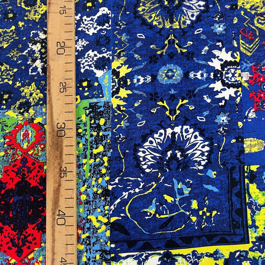 Tissu Viscose Premium - Cachemire Bleu pour Déco et Mode - Boutique MyTissus Marckolsheim Alsace