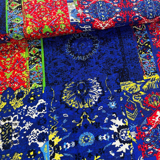Tissu Viscose Premium - Cachemire Bleu pour Déco et Mode - Boutique MyTissus Marckolsheim Alsace