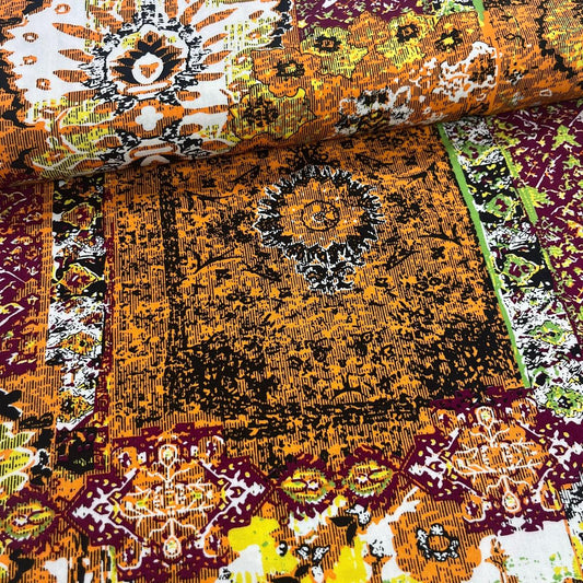 Tissu Viscose Premium - Cachemire Moutarde pour Déco et Mode - Boutique MyTissus Marckolsheim Alsace