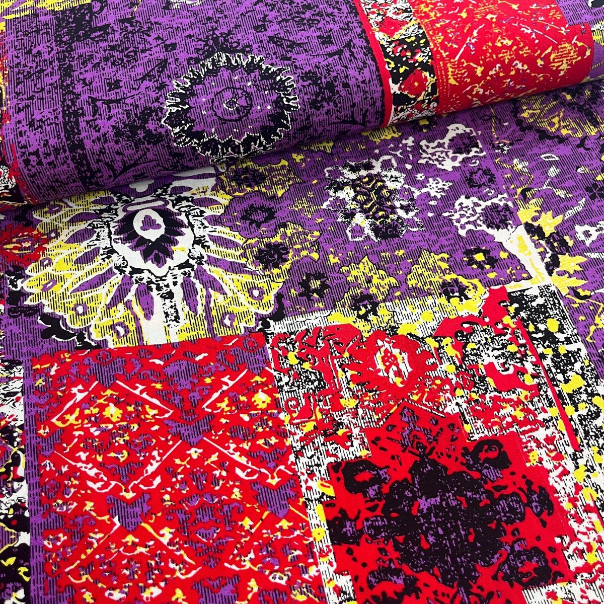 Tissu Viscose Premium - Cachemire Style Violet pour Déco et Mode - Boutique MyTissus Marckolsheim Alsace