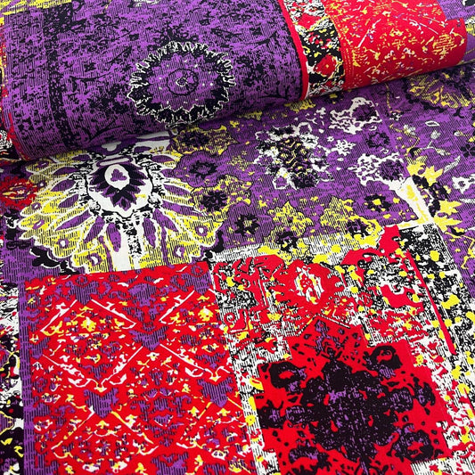 Tissu Viscose Premium - Cachemire Style Violet pour Déco et Mode - Boutique MyTissus Marckolsheim Alsace