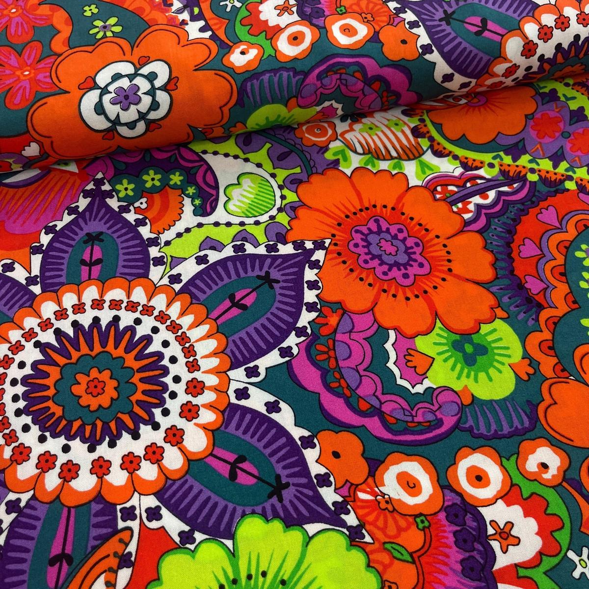 Tissu Viscose Premium - Flowers & Colors pour Déco et Mode - Boutique MyTissus Marckolsheim Alsace
