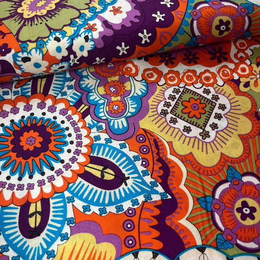 Tissu Viscose Premium - Flowers & Colors Pastel pour Déco et Mode - Boutique MyTissus Marckolsheim Alsace