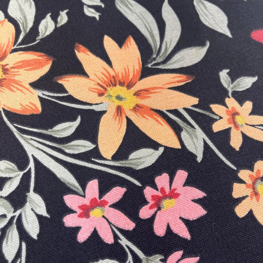 Toile Déperlante Premium - Fleurs Peace & Love pour Déco et Mode - Boutique MyTissus Marckolsheim Alsace