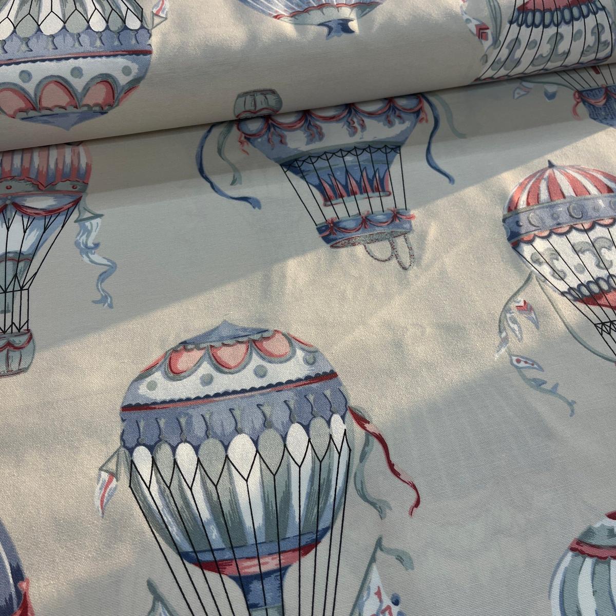 Toile Déperlante Premium - Montgolfière Écru pour Déco et Mode - Boutique MyTissus Marckolsheim Alsace