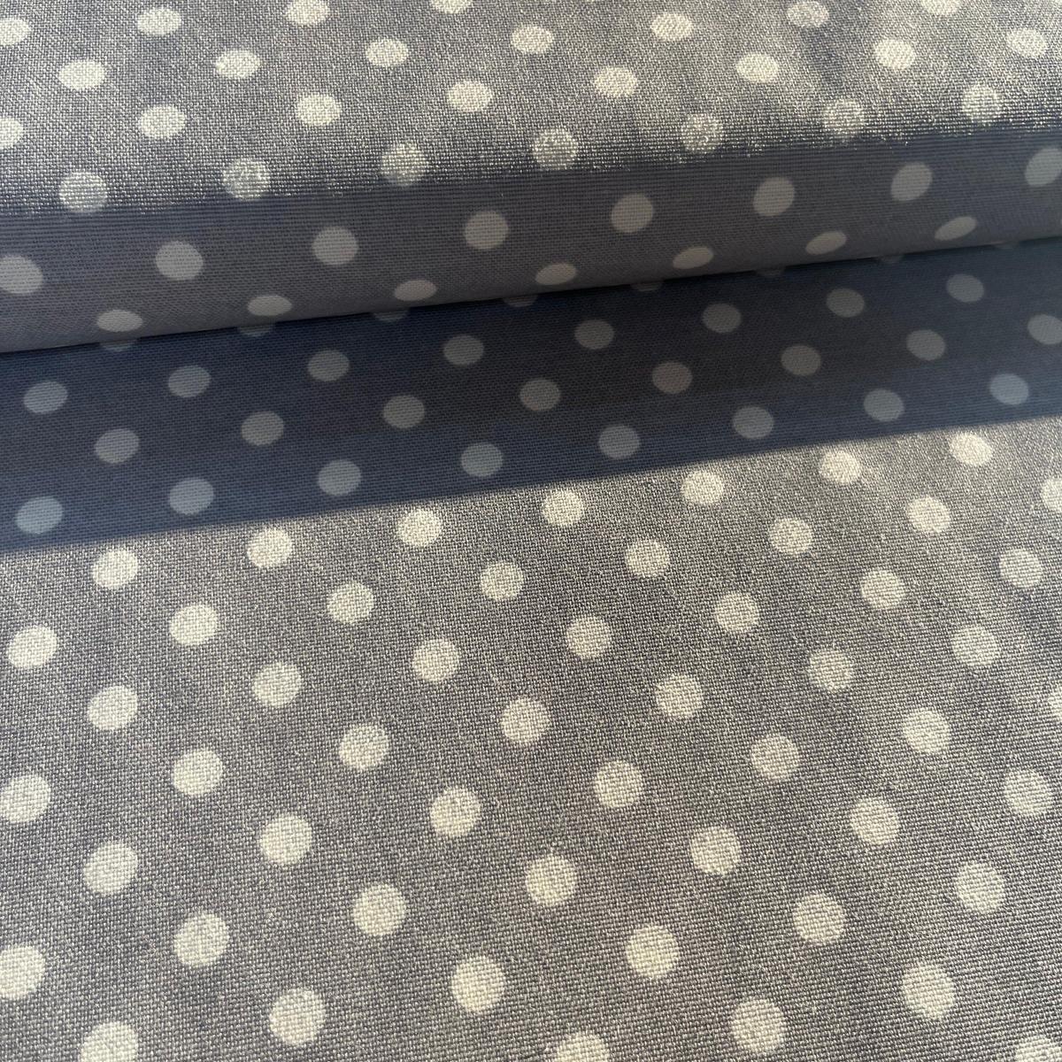 Toile Déperlante Premium - Pois Gris pour Déco et Mode - Boutique MyTissus Marckolsheim Alsace