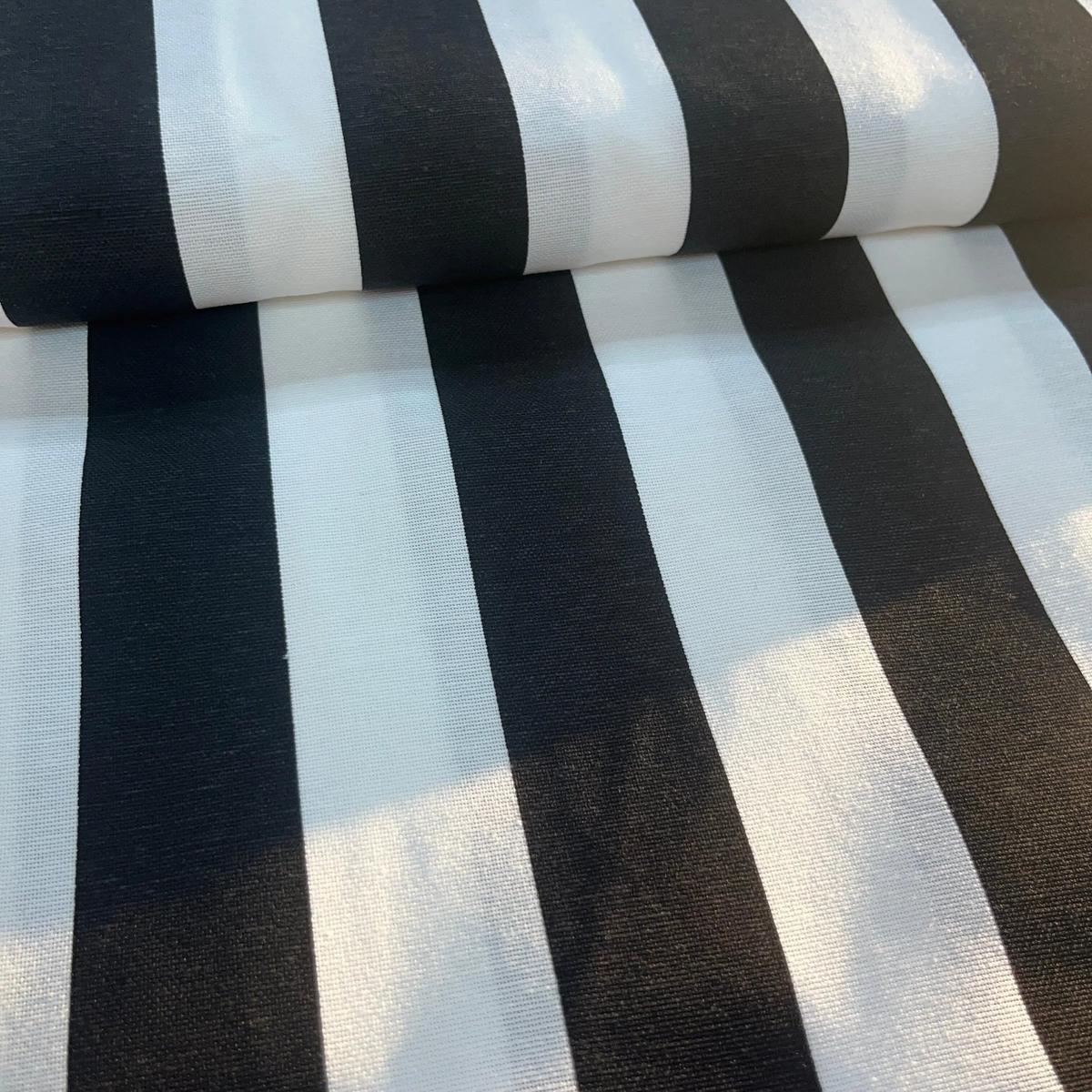 Toile Déperlante Premium - Rayures Noires pour Déco et Mode - Boutique MyTissus Marckolsheim Alsace