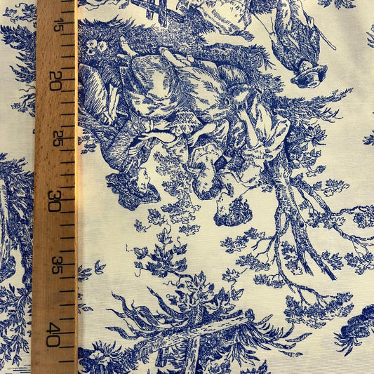 Toile Déperlante Premium - Style Jouy Bleu pour Déco et Mode - Boutique MyTissus Marckolsheim Alsace