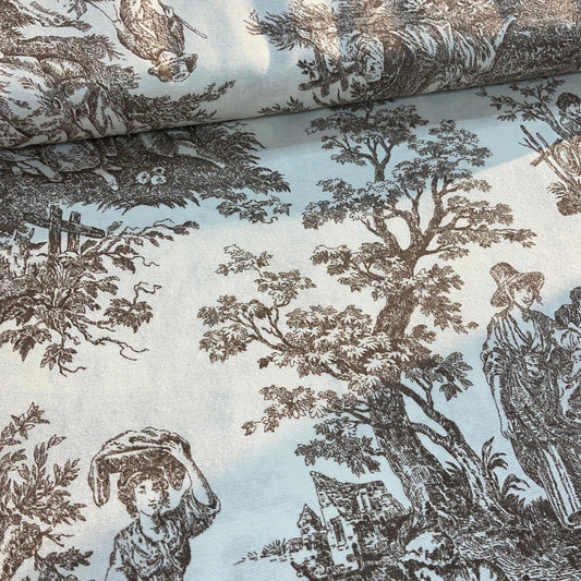 Toile Déperlante Premium - Style Jouy Gris pour Déco et Mode - Boutique MyTissus Marckolsheim Alsace