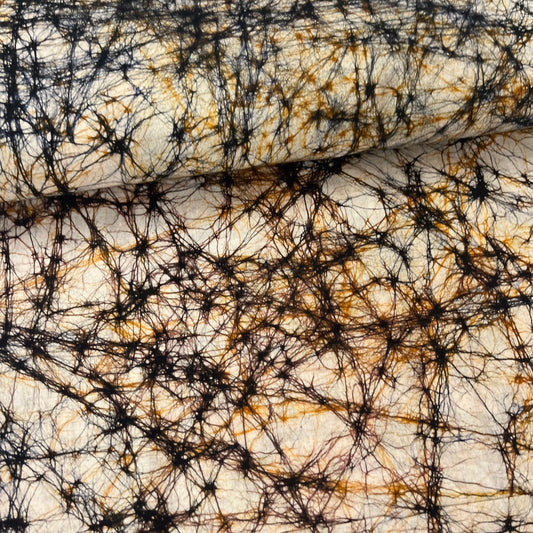 Batik Marbre Noir et Beige - Teinture Main MYTISSUS 
