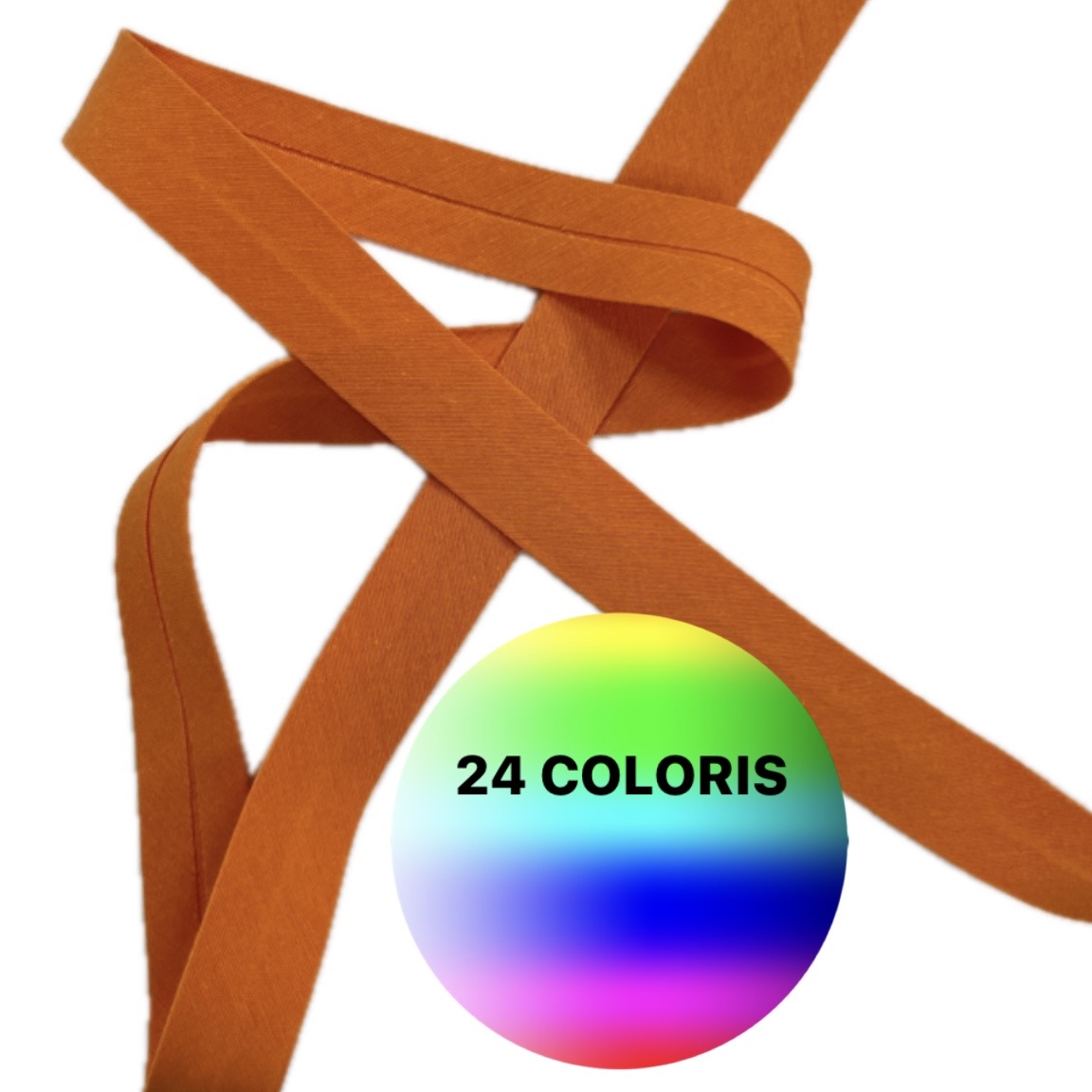 Biais 100 % Coton Uni 20mm - Qualité Professionnelle - Au Mètre