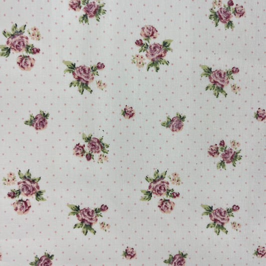 Coupon Patchwork Mytissus® - Bouquet Roses Vintage Lilas Tissu Coton MYTISSUS 