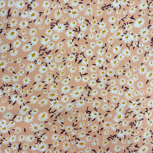 Coupon Patchwork Mytissus® - Marguerites Corail Tissu Coton MYTISSUS 