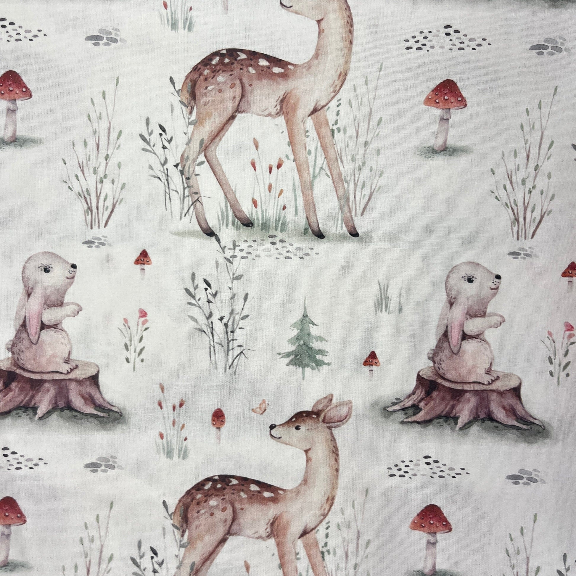 Le Coupon 120x100 Mytissus® - Bambi & Lapin Tissu Coton MYTISSUS 