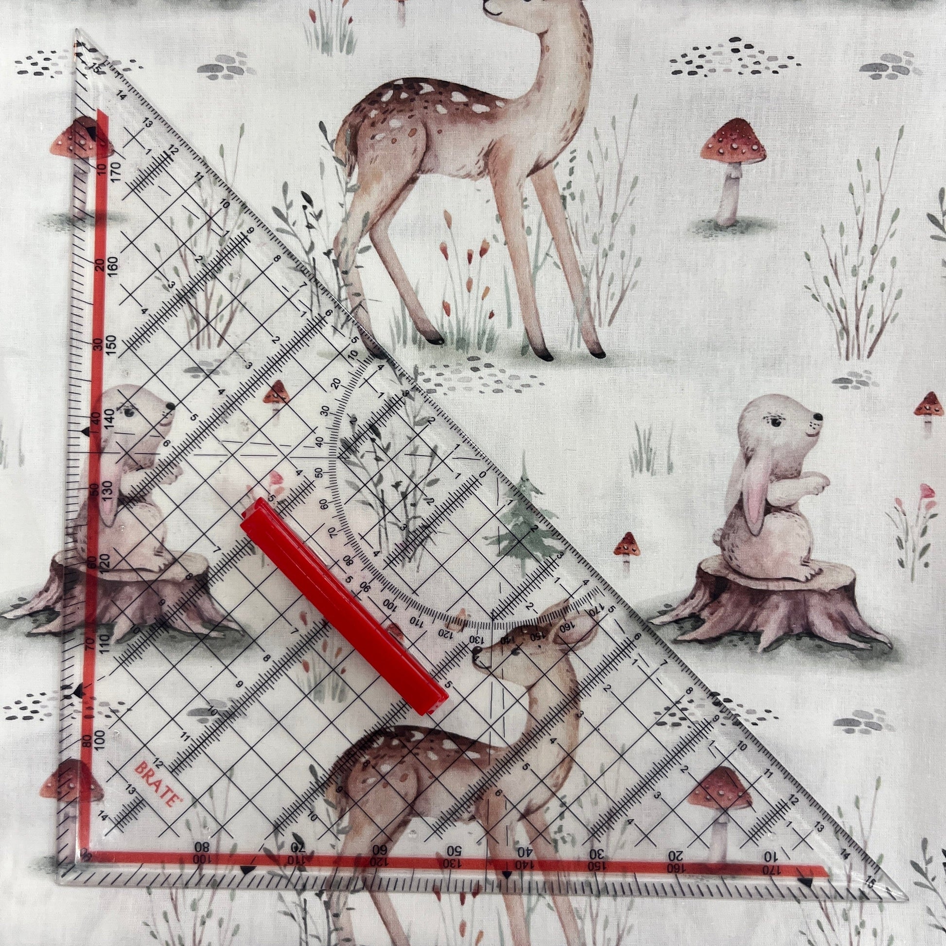 Le Coupon 120x100 Mytissus® - Bambi & Lapin Tissu Coton MYTISSUS 