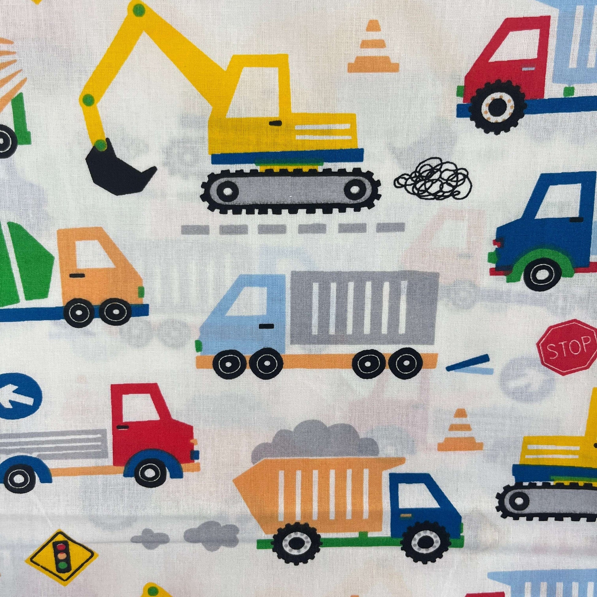 Le Coupon 120x100 Mytissus® - Camions et Engins Tissu Coton MYTISSUS 