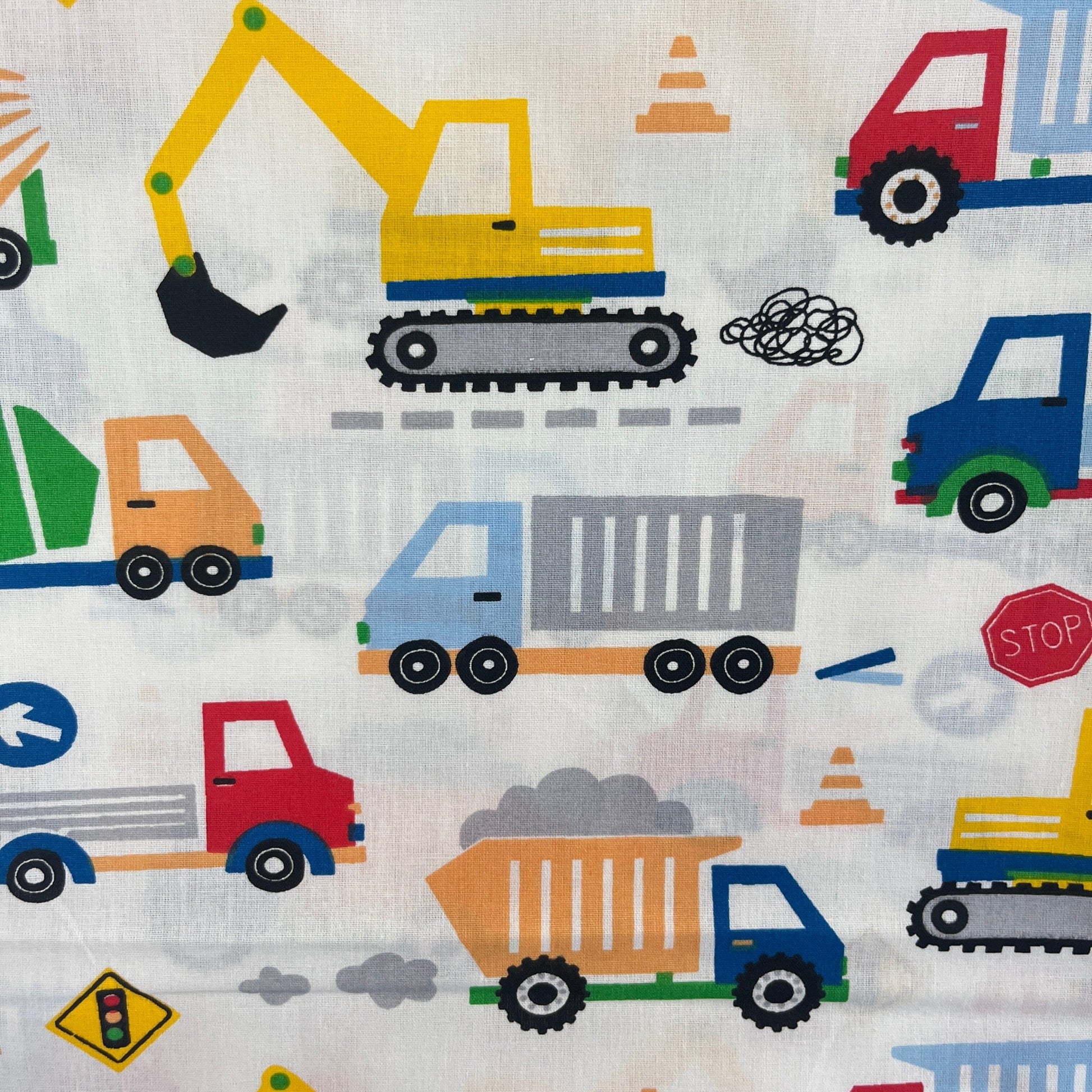 Le Coupon 120x100 Mytissus® - Camions et Engins Tissu Coton MYTISSUS 