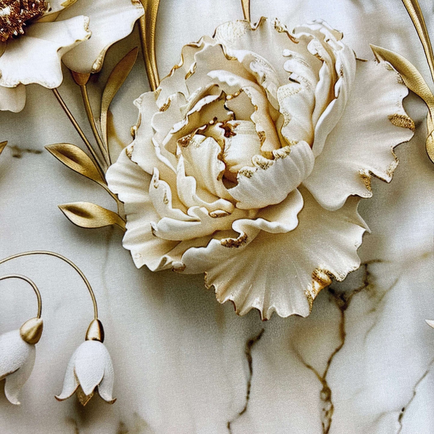 Le Coupon 120x100 Mytissus® - Fleur Effet 3D Tissu Coton MYTISSUS 