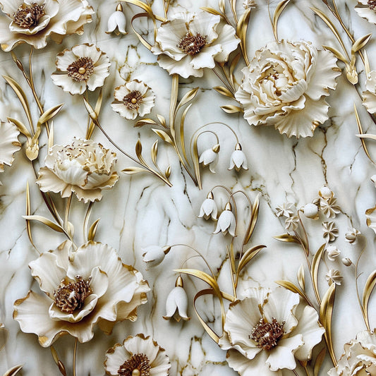 Le Coupon 120x100 Mytissus® - Fleur Effet 3D Tissu Coton MYTISSUS 