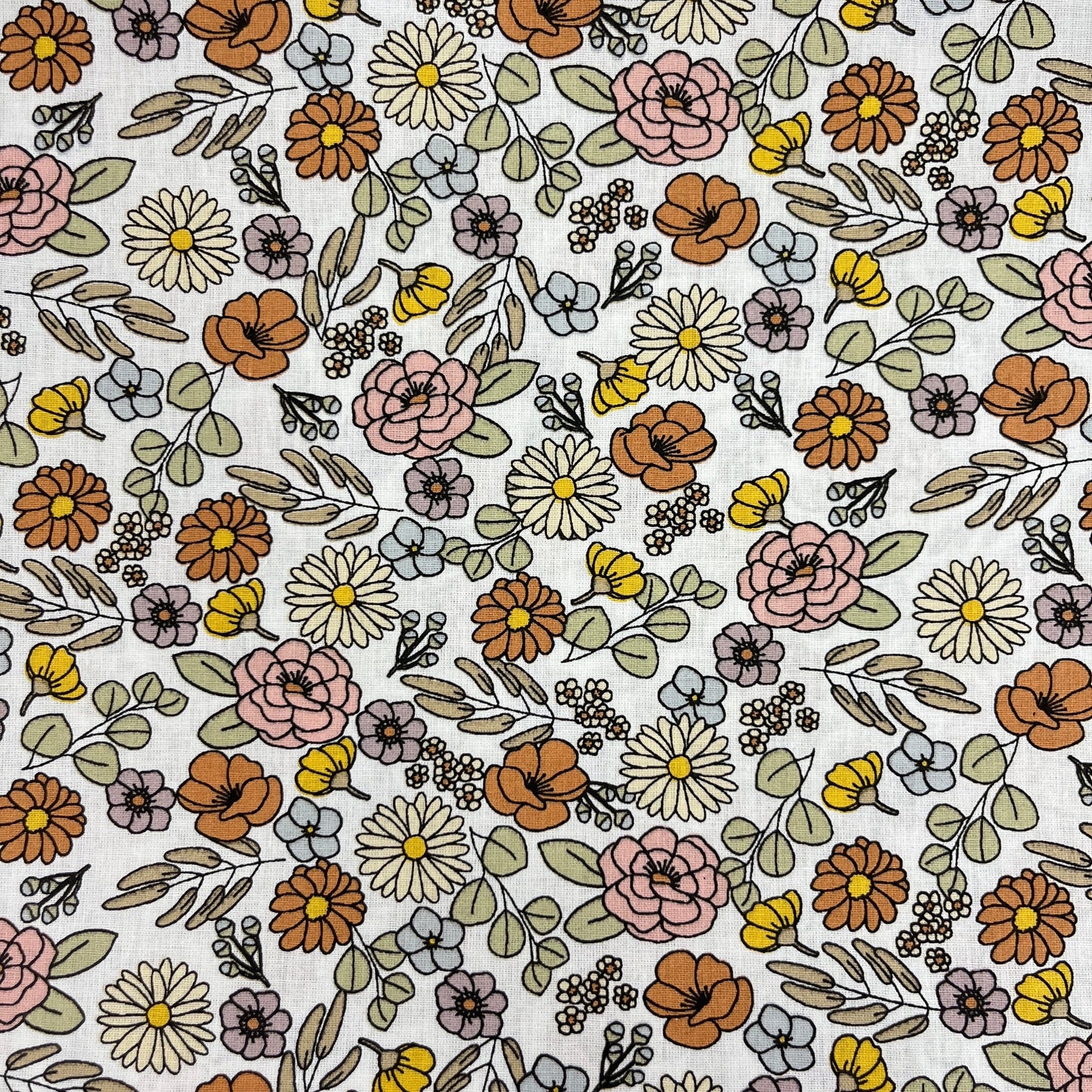 Le Coupon 120x100 Mytissus® - Fleurs Automnales Tissu Coton MYTISSUS 