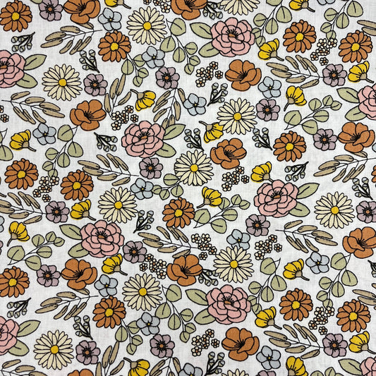 Le Coupon 120x100 Mytissus® - Fleurs Automnales Tissu Coton MYTISSUS 