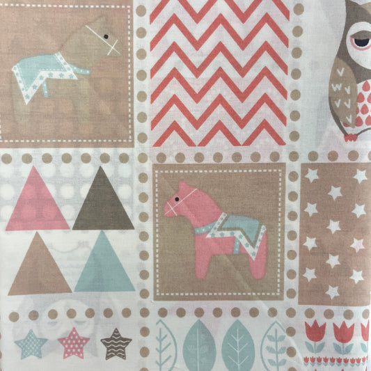 Le Coupon 120x100 Mytissus® - Hibou Patchwork Tissu Coton MYTISSUS 