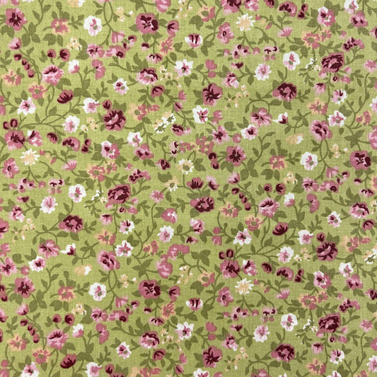 Le Coupon 120x100 Mytissus® - Liberty Fond Vert Tissu Coton MYTISSUS 