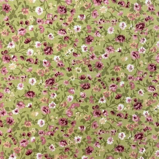 Le Coupon 120x100 Mytissus® - Liberty Fond Vert Tissu Coton MYTISSUS 