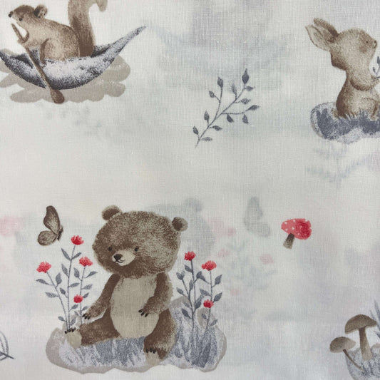 Le Coupon 120x100 Mytissus® - Ourson dans la Forêt Tissu Coton MYTISSUS 