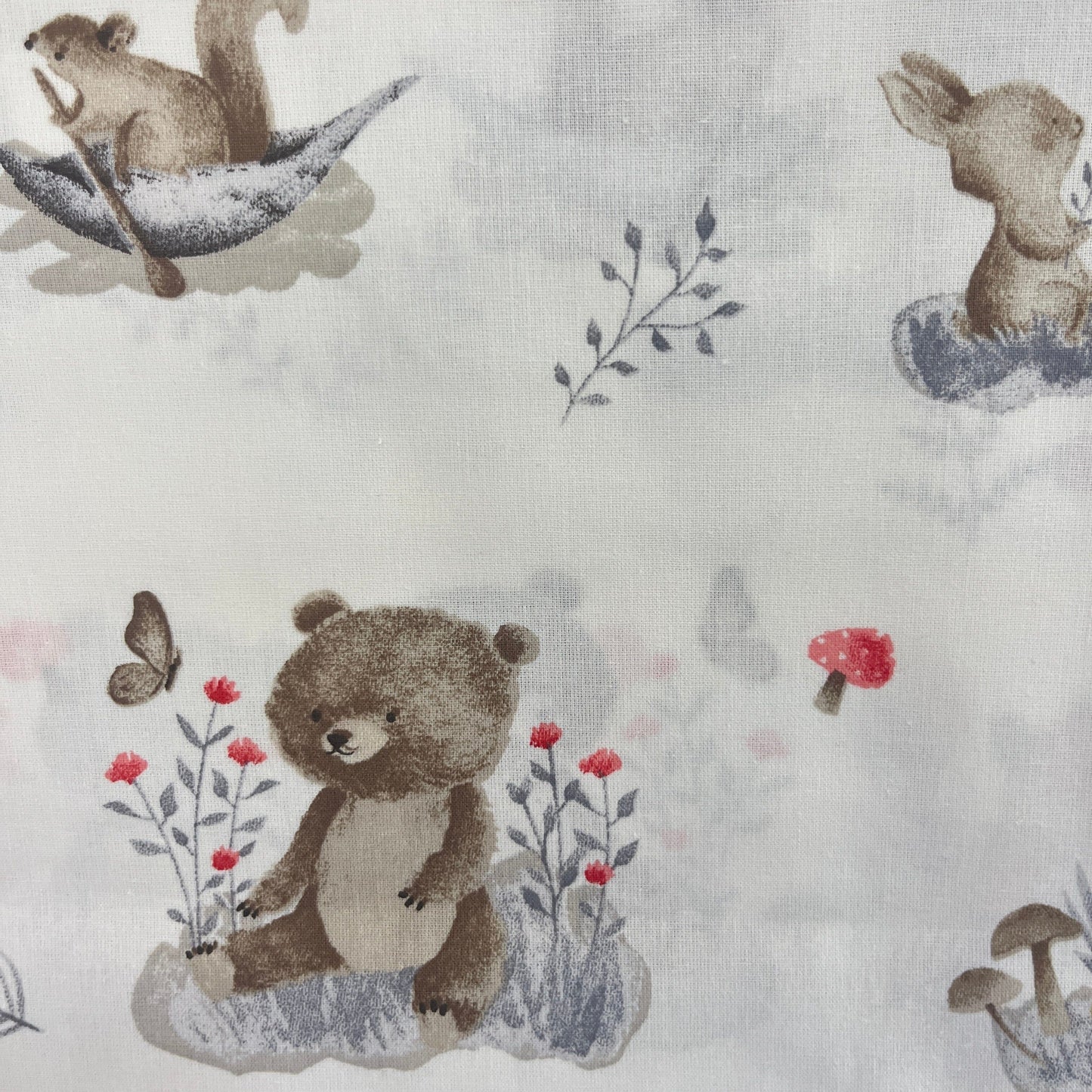 Le Coupon 120x100 Mytissus® - Ourson dans la Forêt Tissu Coton MYTISSUS 