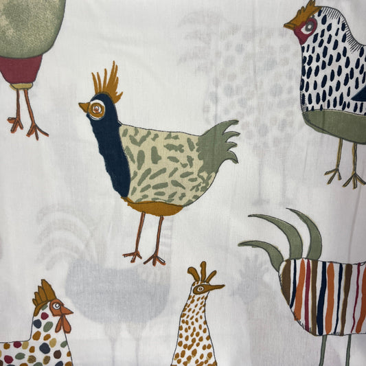 Le Coupon 120x100 Mytissus® - Poules Colorées Tissu Coton MYTISSUS 