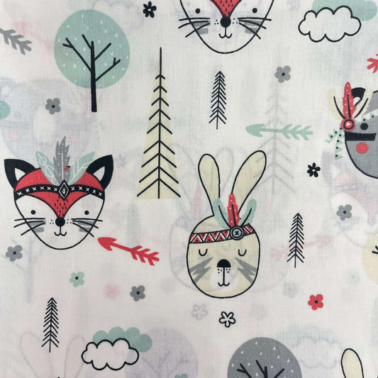 Le Coupon 120x100 Mytissus® - Renards du FarWest Tissu Coton MYTISSUS 