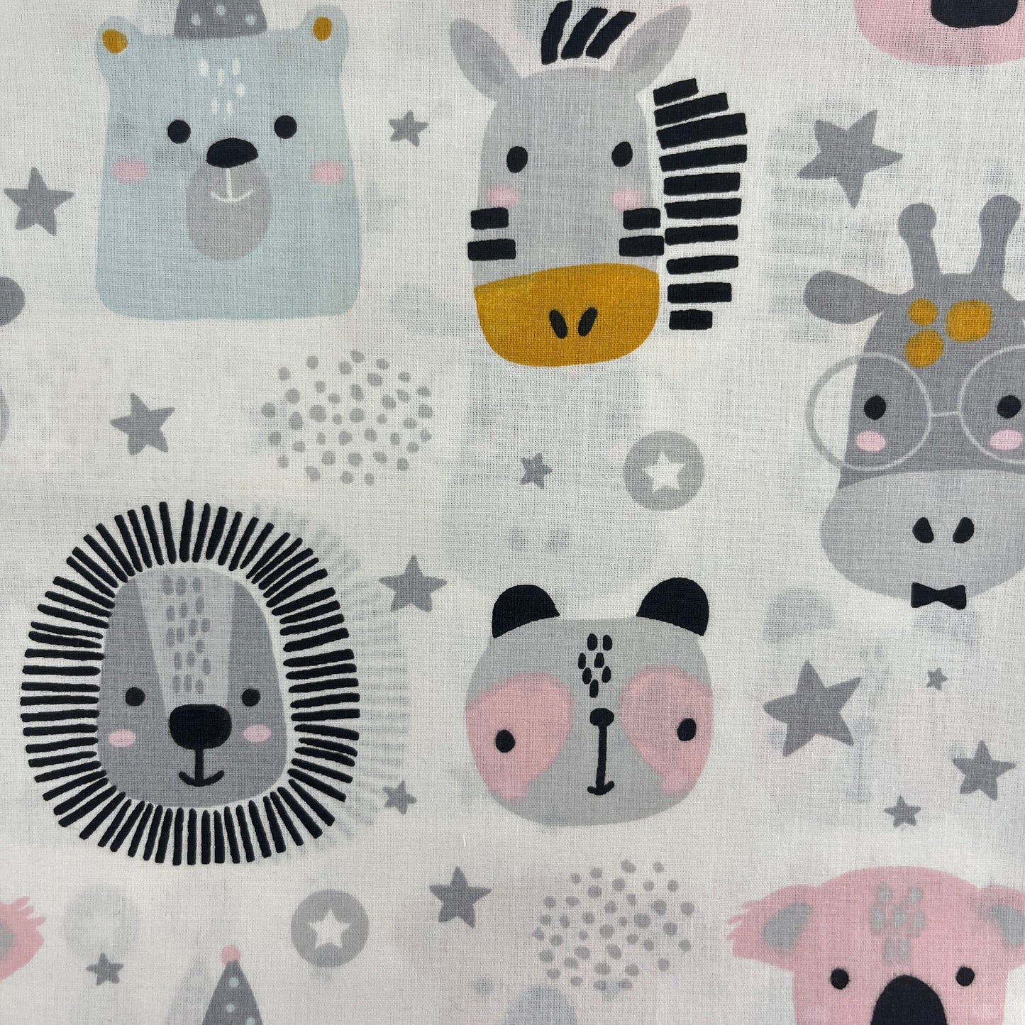 Le Coupon 120x100 Mytissus® - Têtes mignonnes d’animaux Tissu Coton MYTISSUS 
