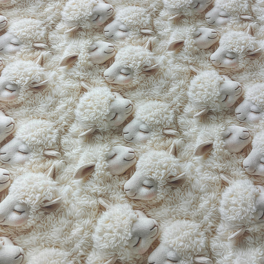 Popeline 100 % Coton 3D Mytissus® - Moutons Tissu Coton MYTISSUS 